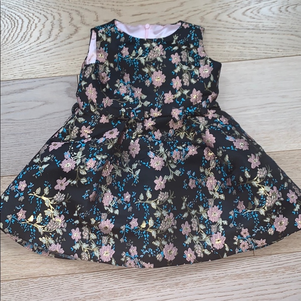 Helena Black and Pink Jacquard Dress 2T
